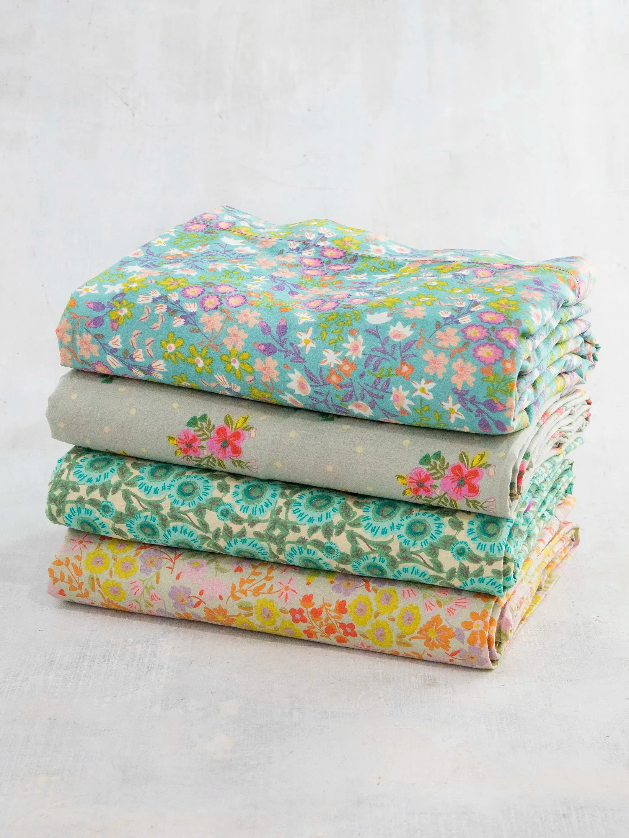 Mix & Match Soft Cotton Pillowcase, Single - Mint Dahlia Grey Nora Ruffle