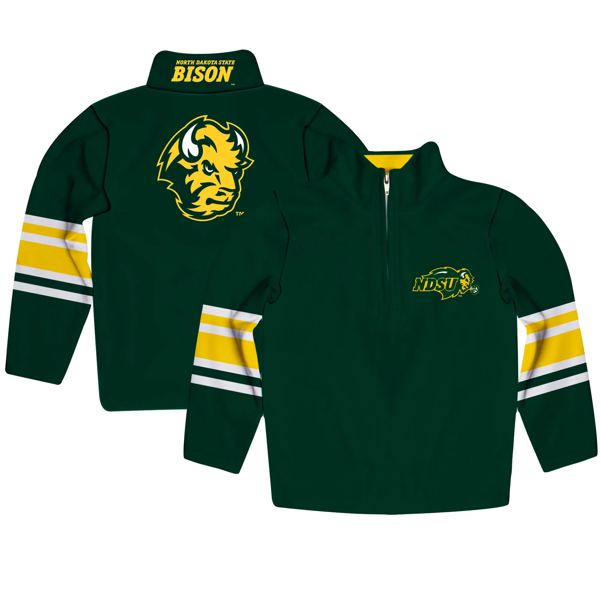 NDSU Bison Youth Green Team Logo Quarter-Zip Pullover Sweatshirt