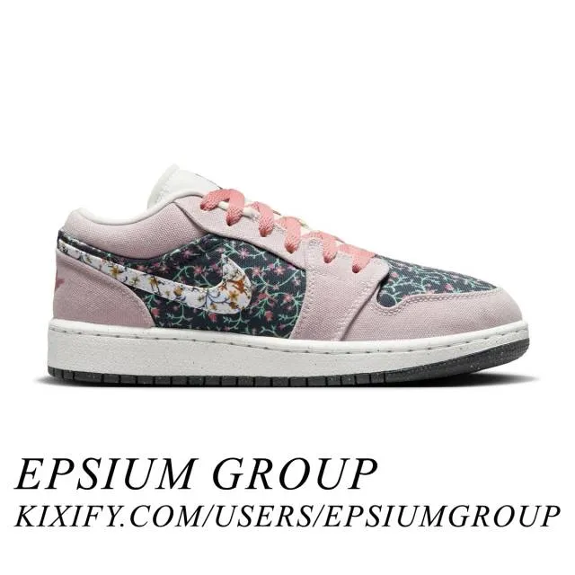 Nike Air Jordan 1 Low SE GS (Floral/ Platinum Violet/ An...