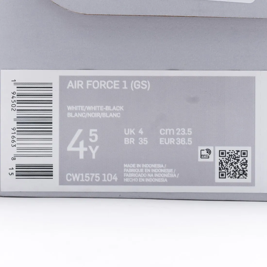 Nike Big Kids Air Force 1 (white / white-black)