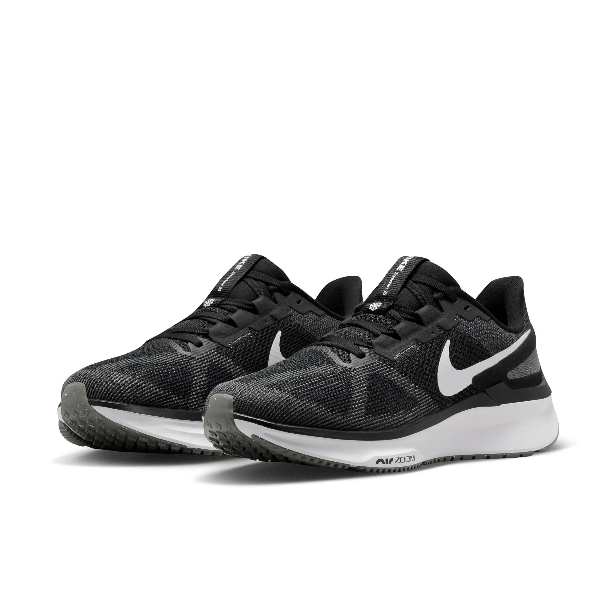 Nike Men's Structure 25 Wide Fit Running Shoes Black / White / Iron Grey