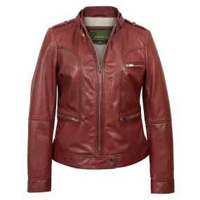 Penny: Women's Oxblood Leather Jacket