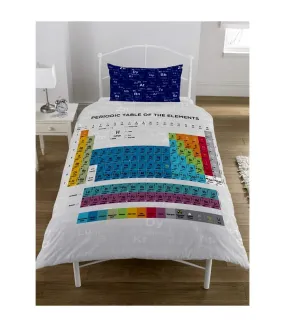 Periodic table duvet cover set white/blue/purple Generic