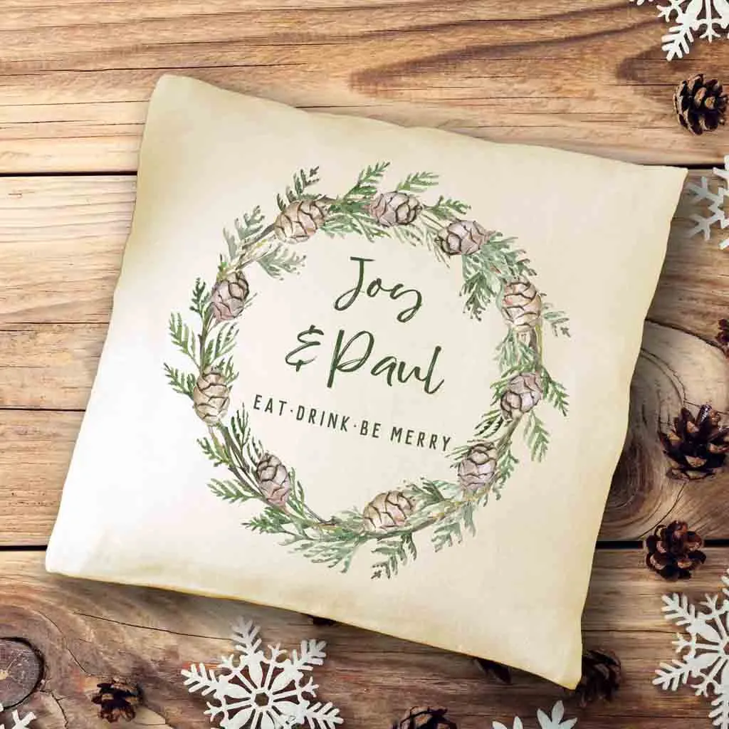 Personalized Holiday Throw Pillow for the Family