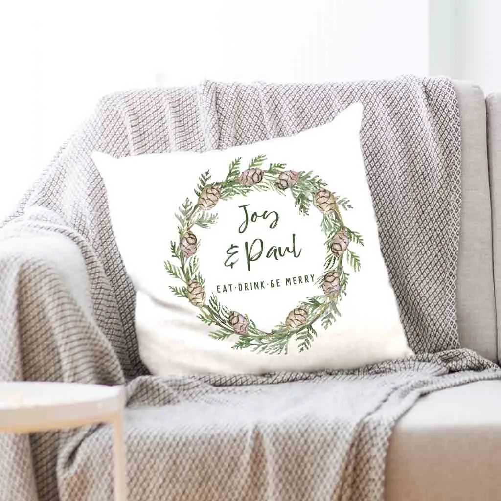 Personalized Holiday Throw Pillow for the Family