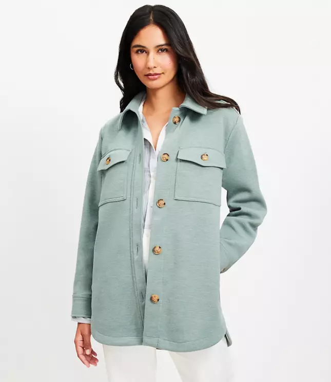 Petite Brushed Shirt Jacket