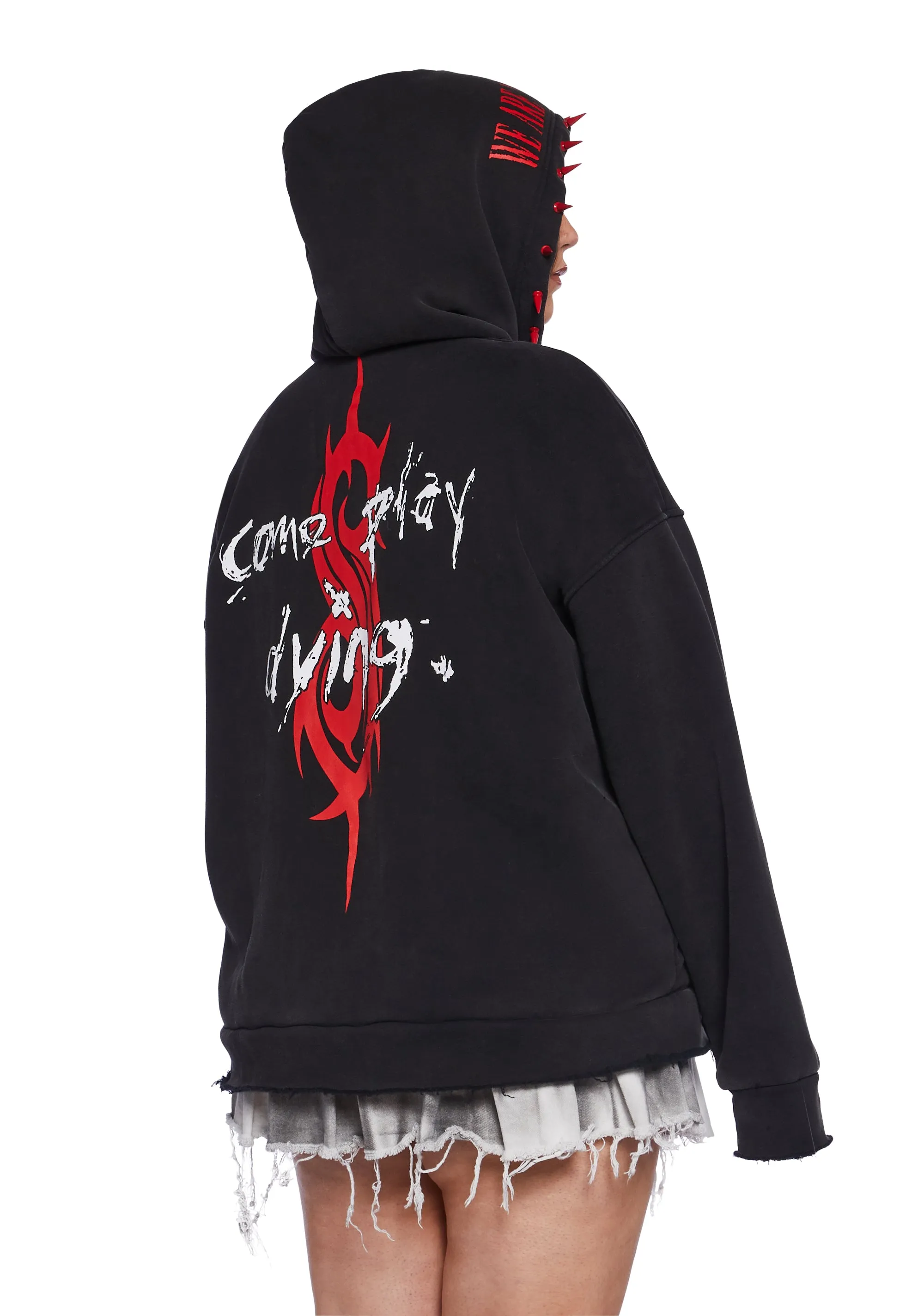 Plus Come Play Dying Graphic Hoodie-