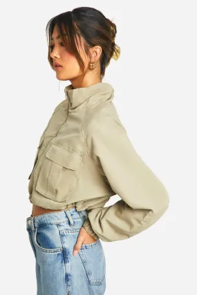 Pocket Detail Crop Jacket