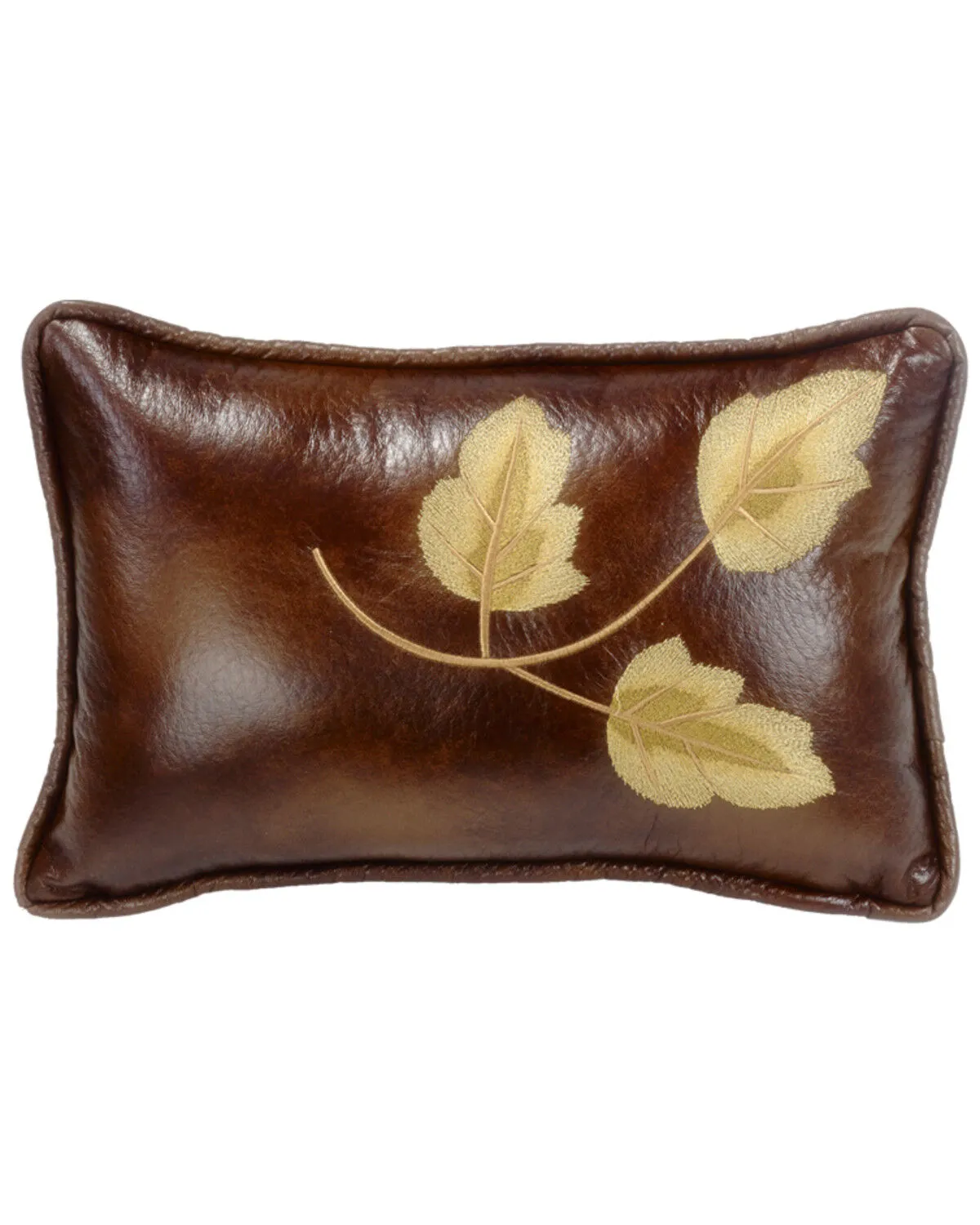 Product Name:  HiEnd Accents Highland Lodge Embroidered Leaf Pillow