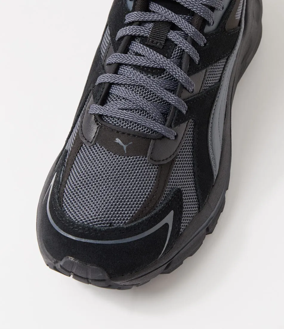 PUMA Hypnotic Black Strong Gray Lace Up Sneakers