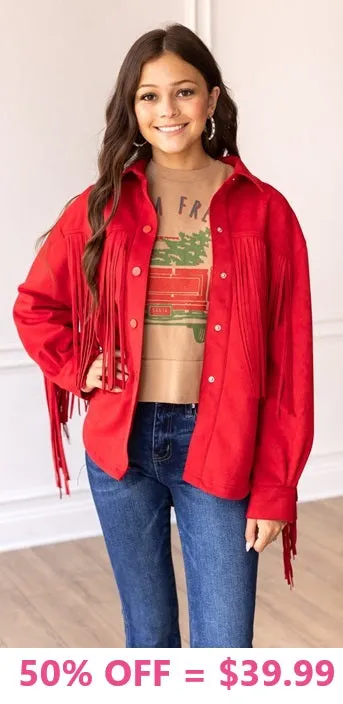 RED FRINGE JACKET