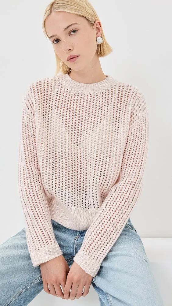 Sablyn   Marci Cashmere Pullover with Open Stitch 