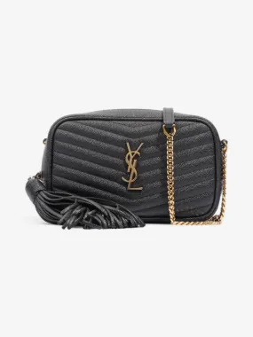 Saint Laurent Lou Crossbody Black Grained Leather Mini