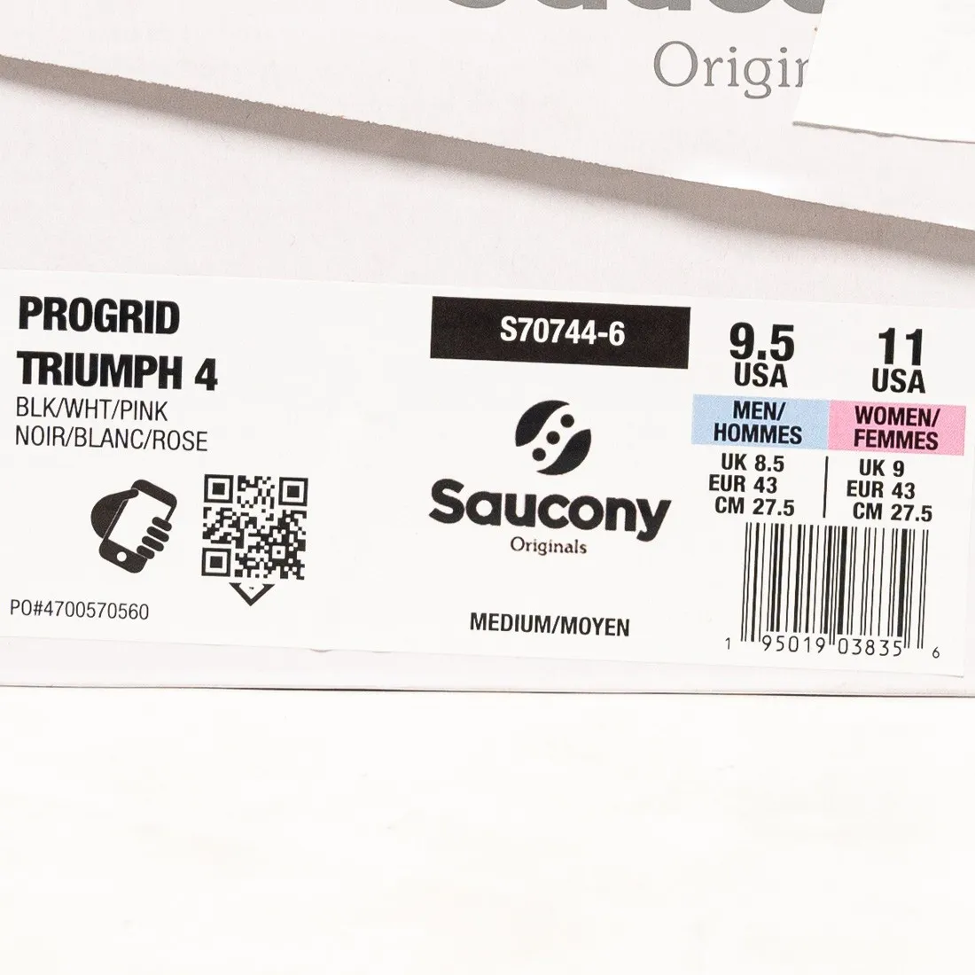 Saucony Men Progrid Triumph 4 (black / white / pink)