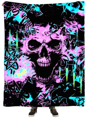 Skull Graffiti Plush Blanket