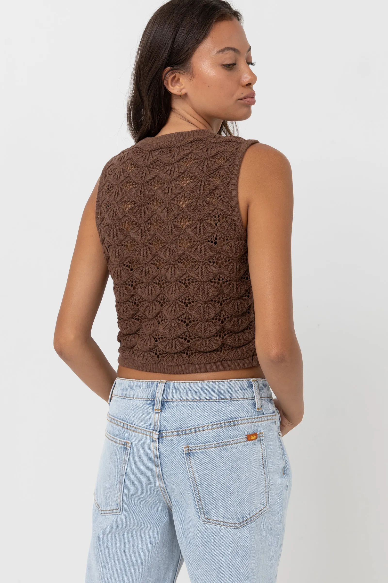 Sunny Knit Vest Chocolate