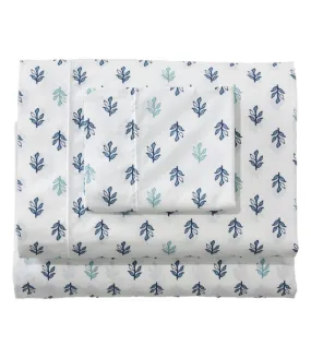 Sunwashed Percale Sheet Collection, Leaf Print