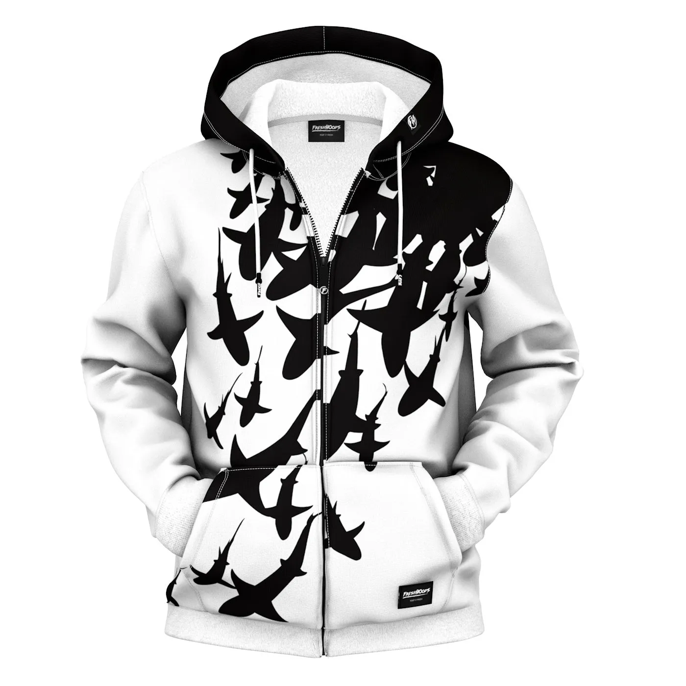 Swarm Of Sharks Zip Up Hoodie