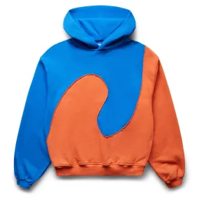 SWIRL FLEECE HOODIE JERSEY BLUE/ORANGE | Bodega