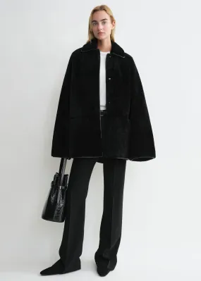 Teddy shearling overshirt jacket black