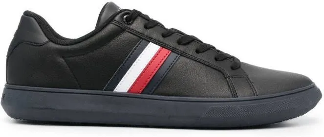 Tommy Hilfiger Corporate logo-stripe sneakers Black