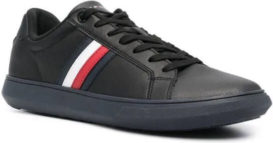 Tommy Hilfiger Corporate logo-stripe sneakers Black