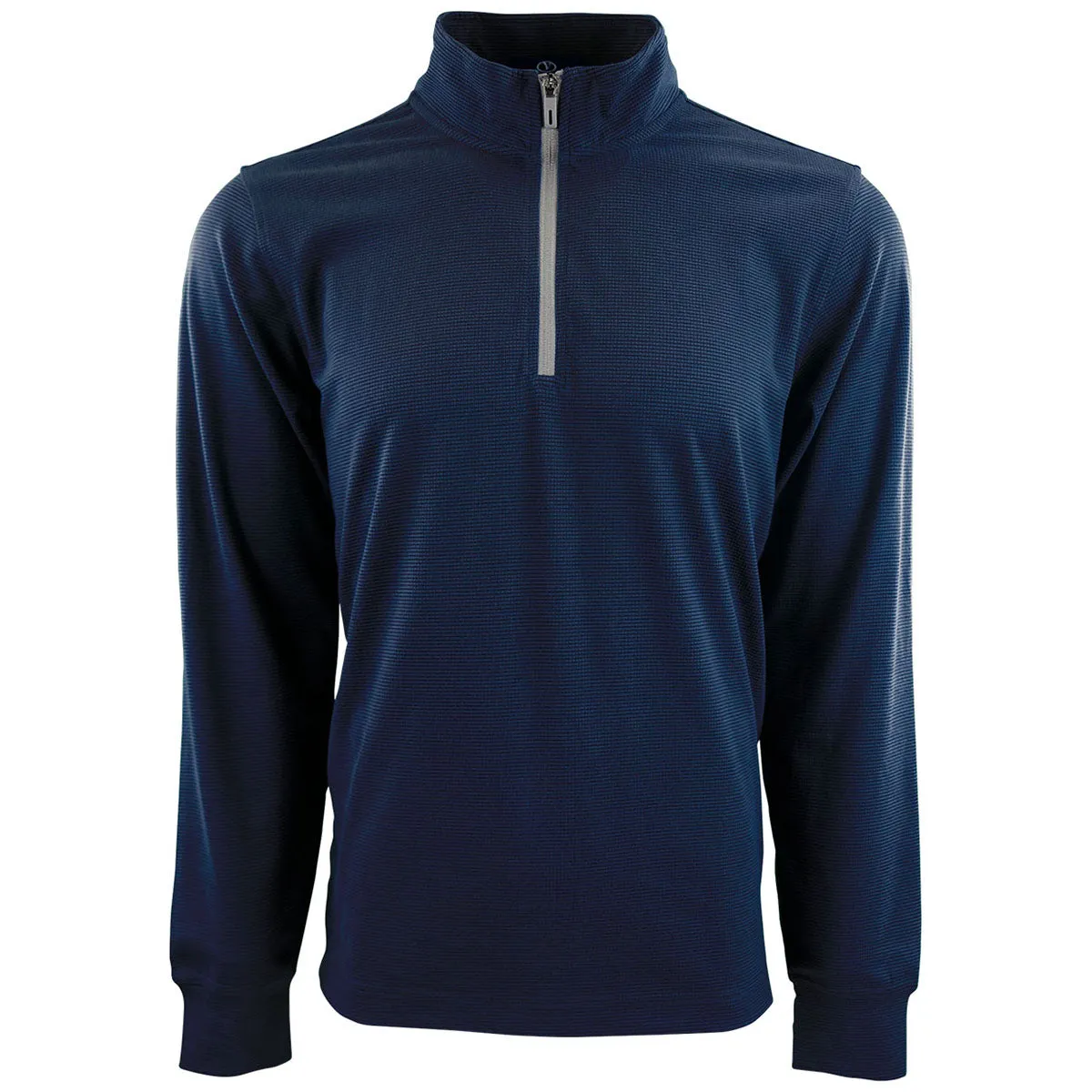 Vantage Men's True Navy Grid Quarter Zip Pullover