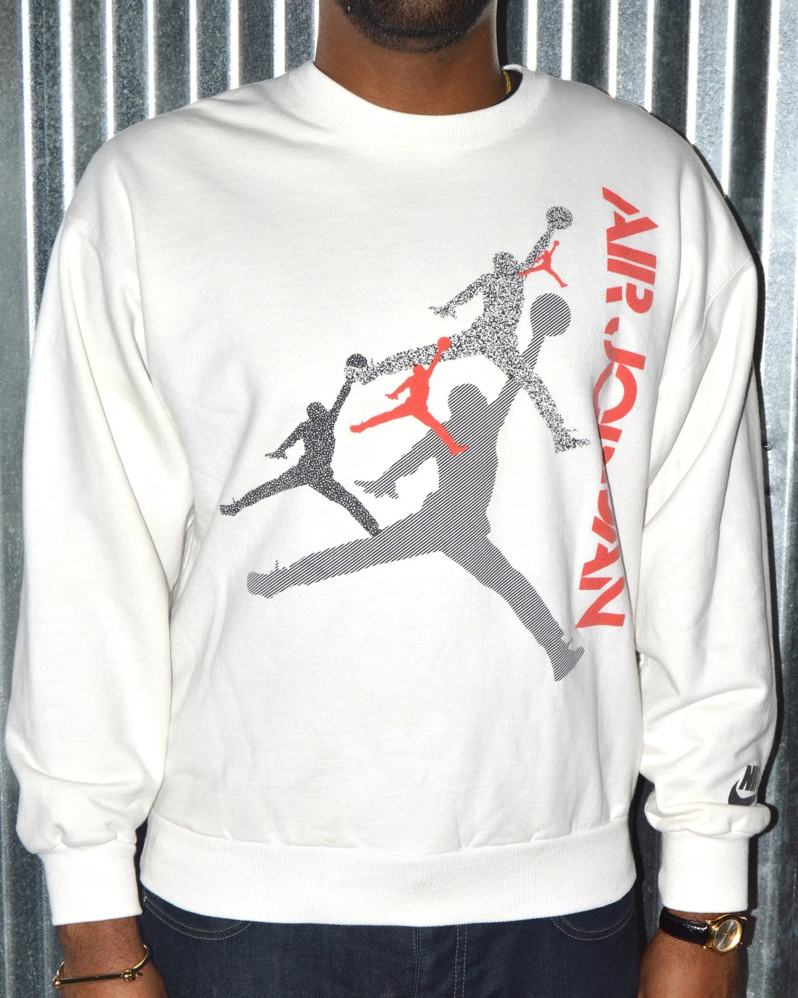 Vintage Nike Air Jordan White Sweatshirt Sz L