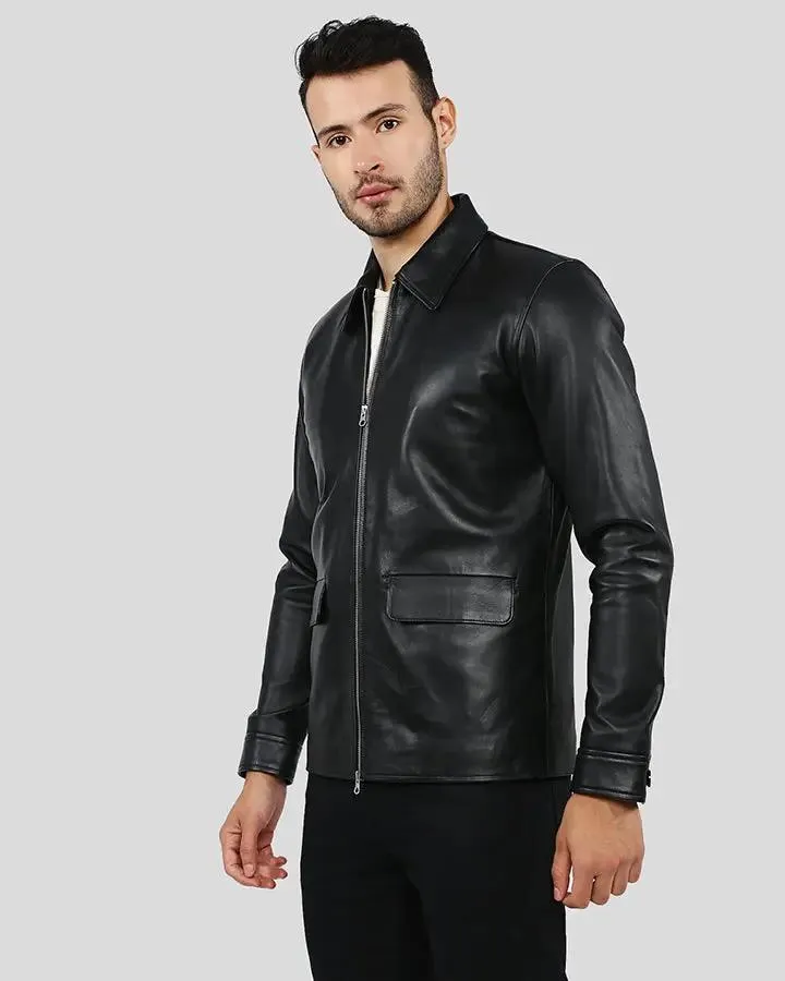 Warren Black Racer Leather Jacket