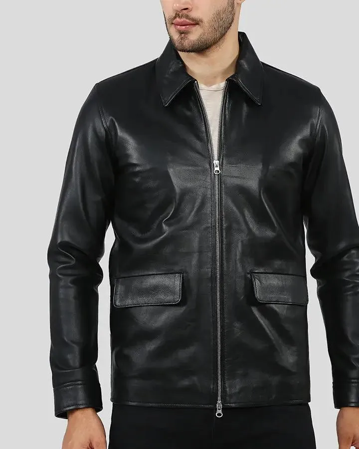 Warren Black Racer Leather Jacket