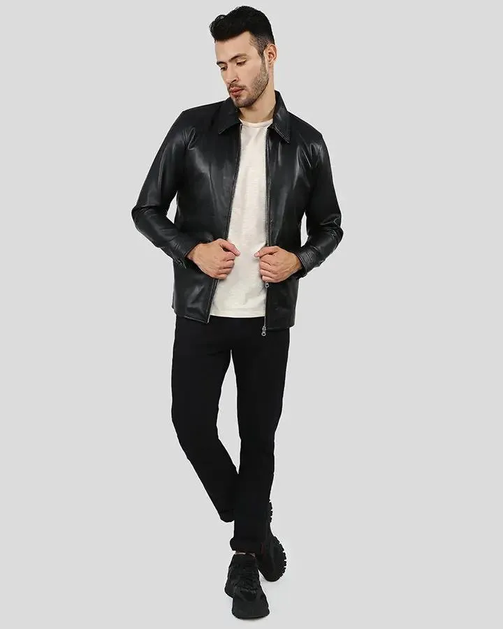 Warren Black Racer Leather Jacket