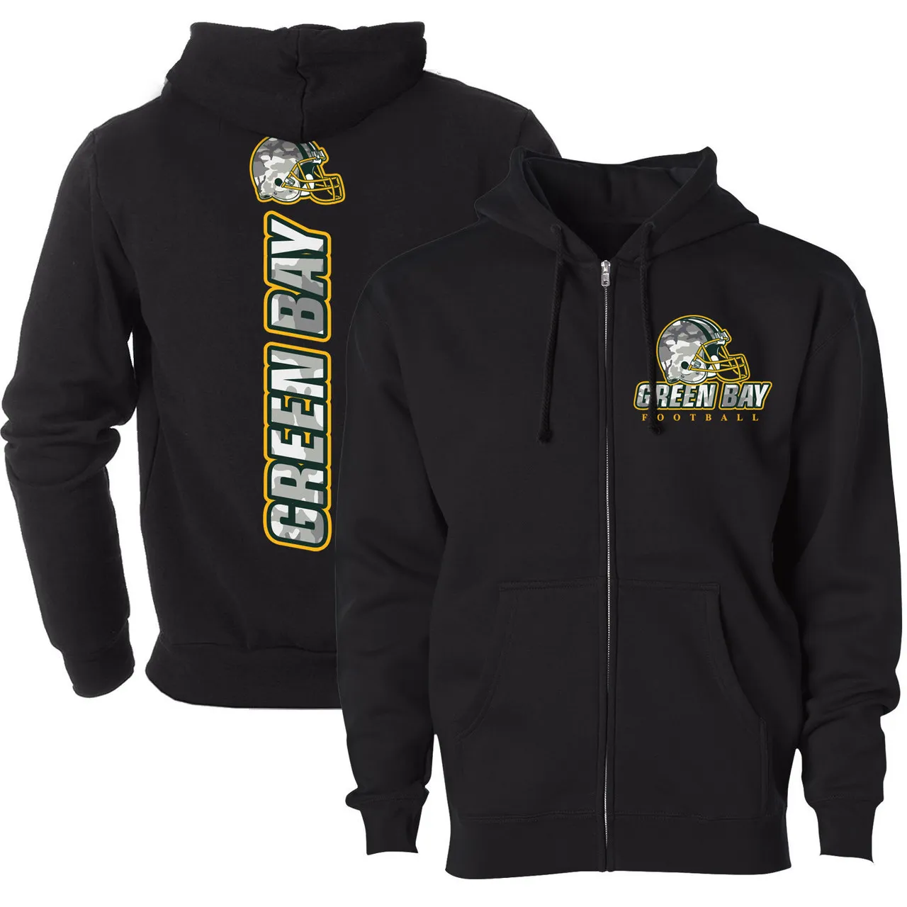 Women's Army Camo Football Zip-up Hoodie